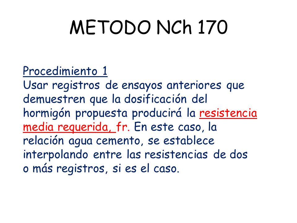 METODO NCh 170 Procedimiento 1