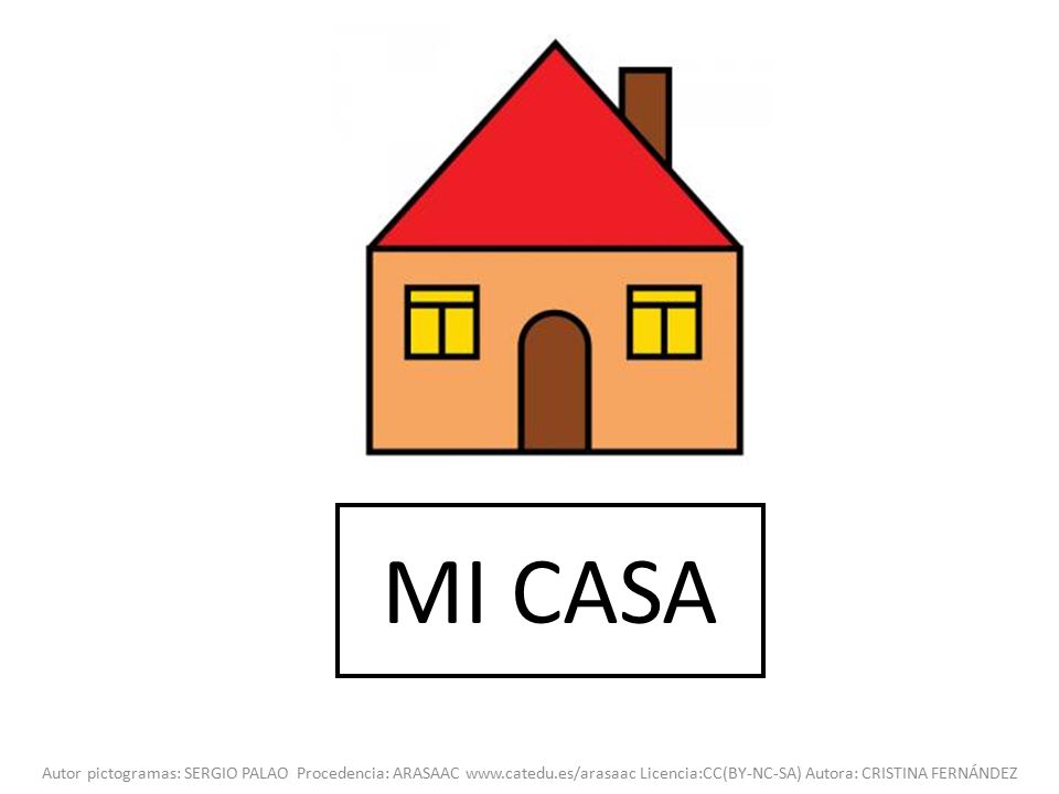 MI CASA Autor pictogramas: SERGIO PALAO Procedencia: ARASAAC   Licencia:CC(BY-NC-SA) Autora: CRISTINA FERNÁNDEZ.