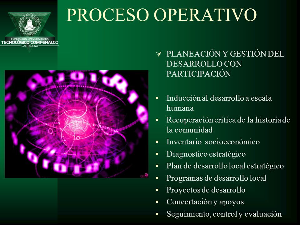 PROCESO OPERATIVO PLANEACIÓN Y GESTIÓN DEL DESARROLLO CON PARTICIPACIÓN. Inducción al desarrollo a escala humana.