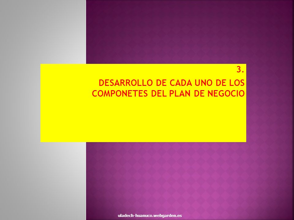 3. DESARROLLO DE CADA UNO DE LOS COMPONETES DEL PLAN DE NEGOCIO