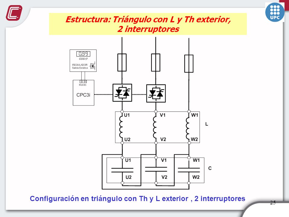 Estructura: Triángulo con L y Th exterior, 2 interruptores