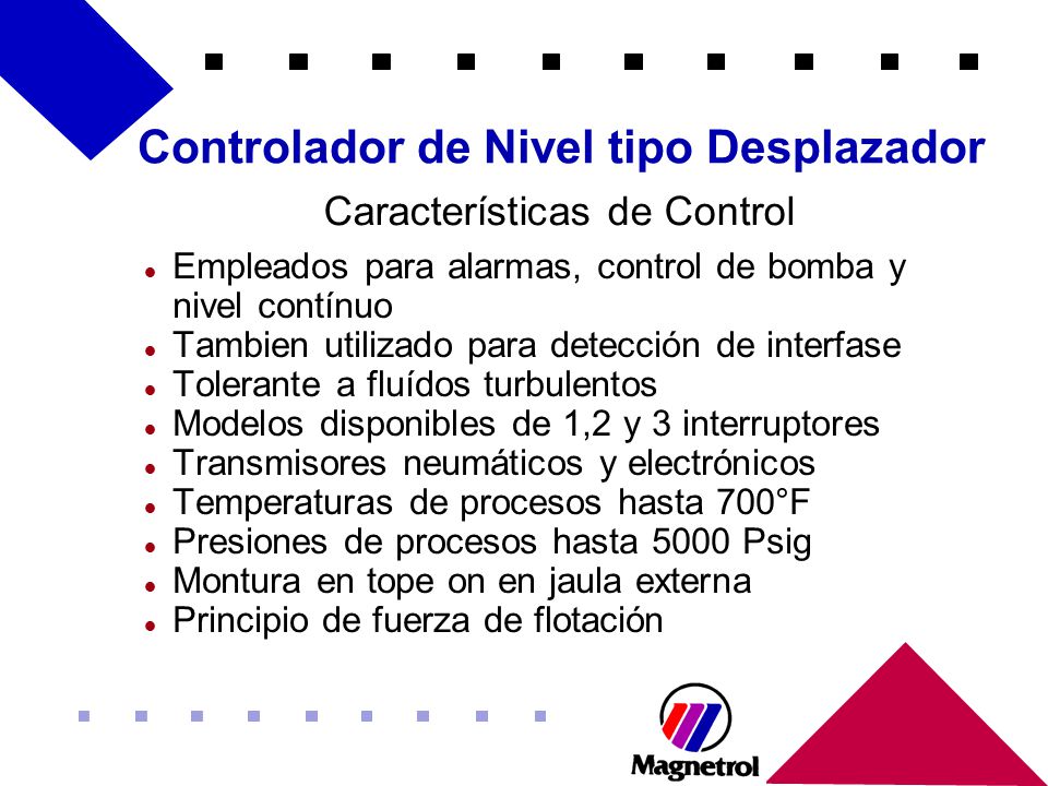Controlador de Nivel tipo Desplazador