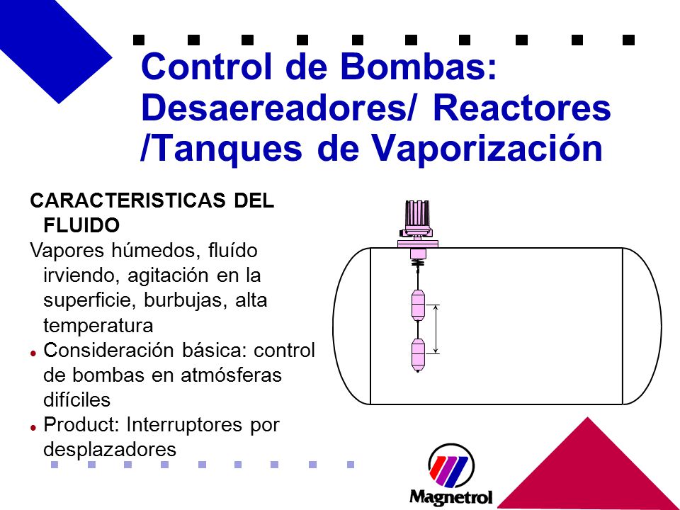 Control de Bombas: Desaereadores/ Reactores /Tanques de Vaporización