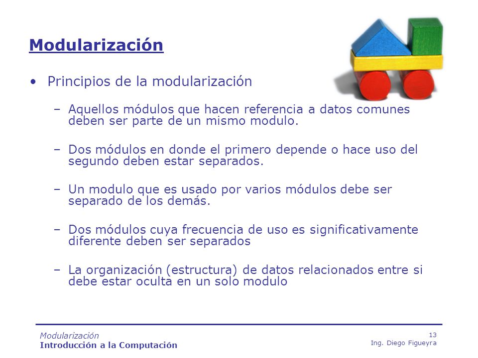 Modularización Principios de la modularización