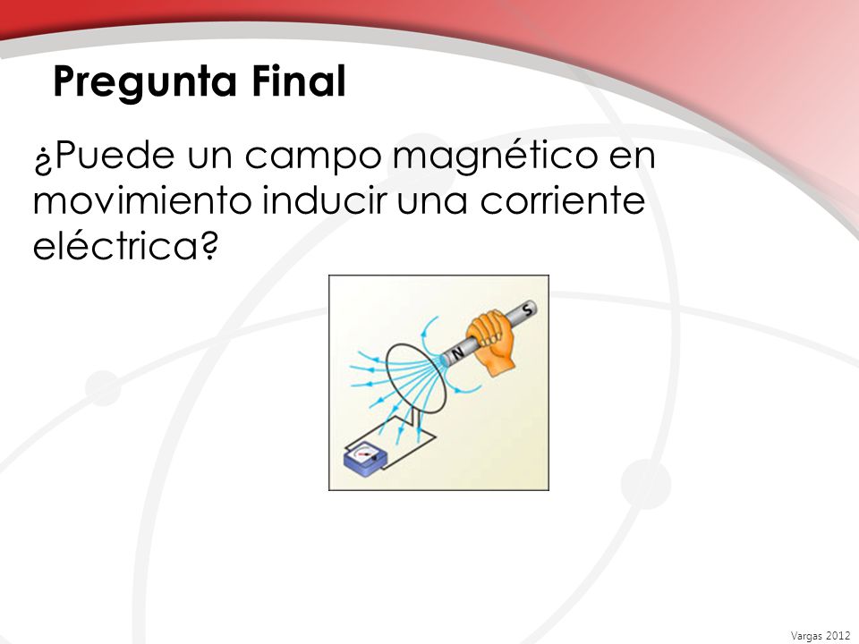 Pregunta Final ¿Puede un campo magnético en movimiento inducir una corriente eléctrica Vargas 2012