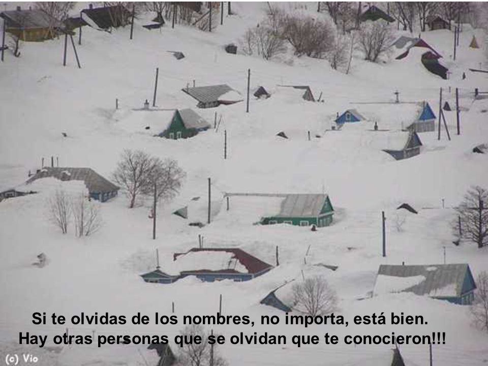 Si te olvidas de los nombres, no importa, está bien.