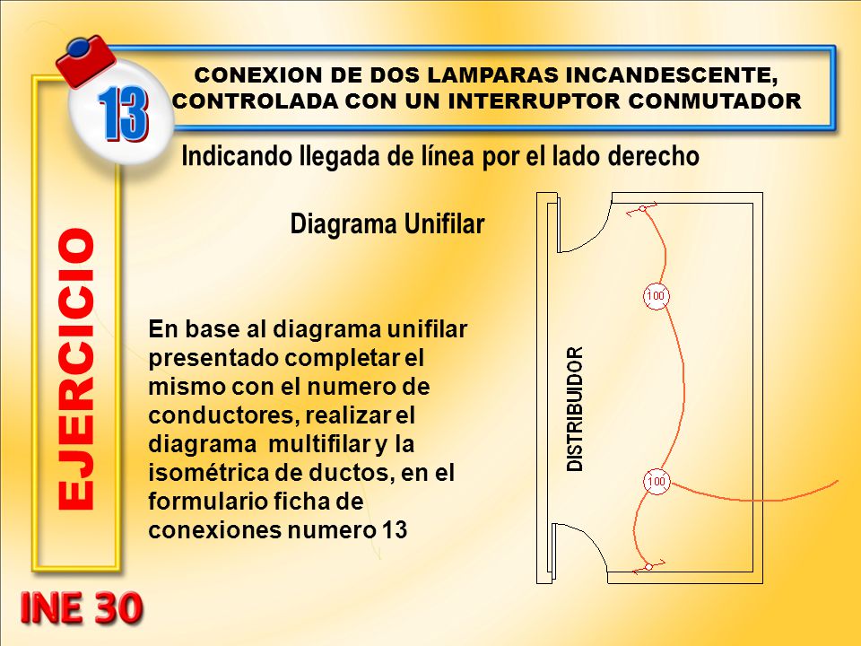 EJERCICIO 13 Indicando llegada de línea por el lado derecho