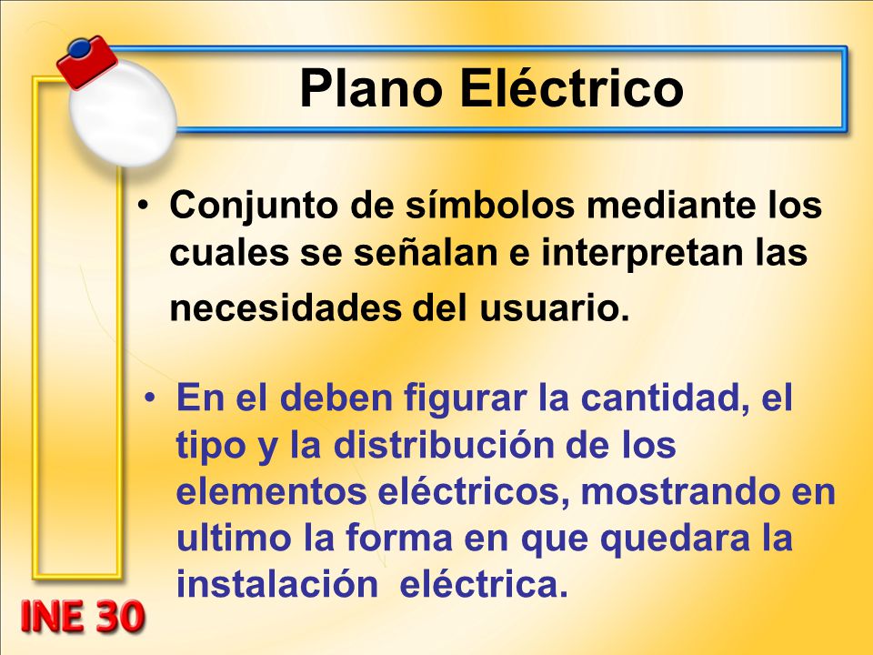 Plano Eléctrico Conjunto de símbolos mediante los cuales se señalan e interpretan las necesidades del usuario.