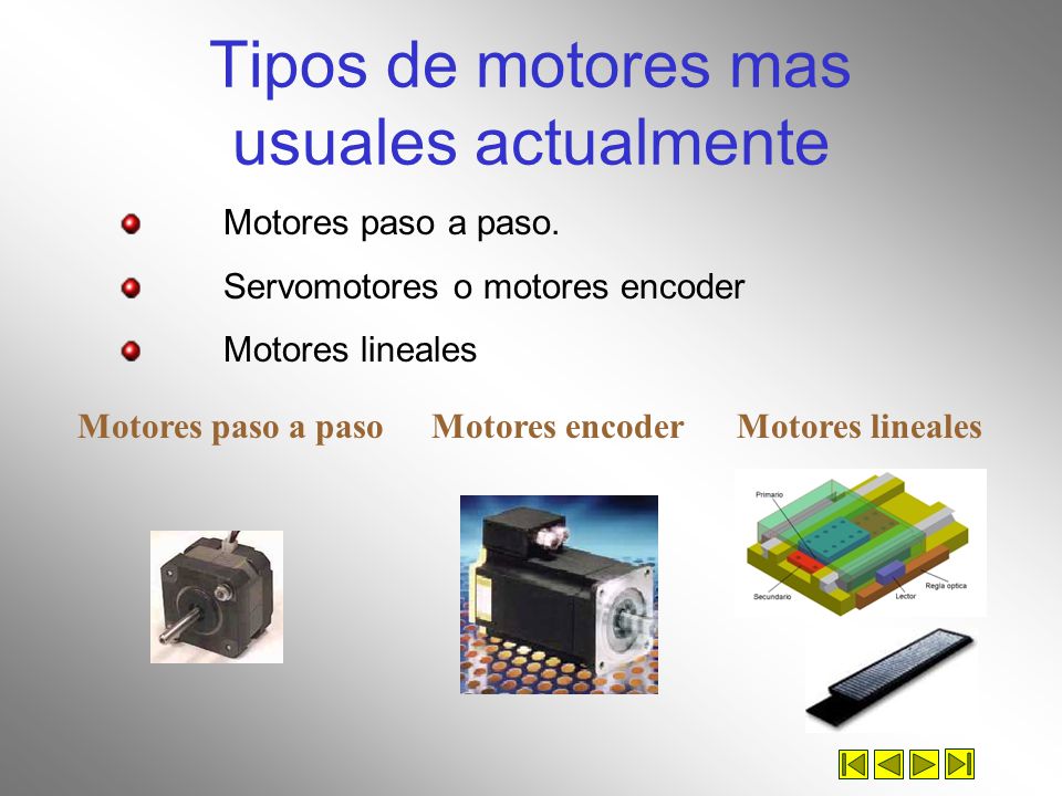Tipos de motores mas usuales actualmente
