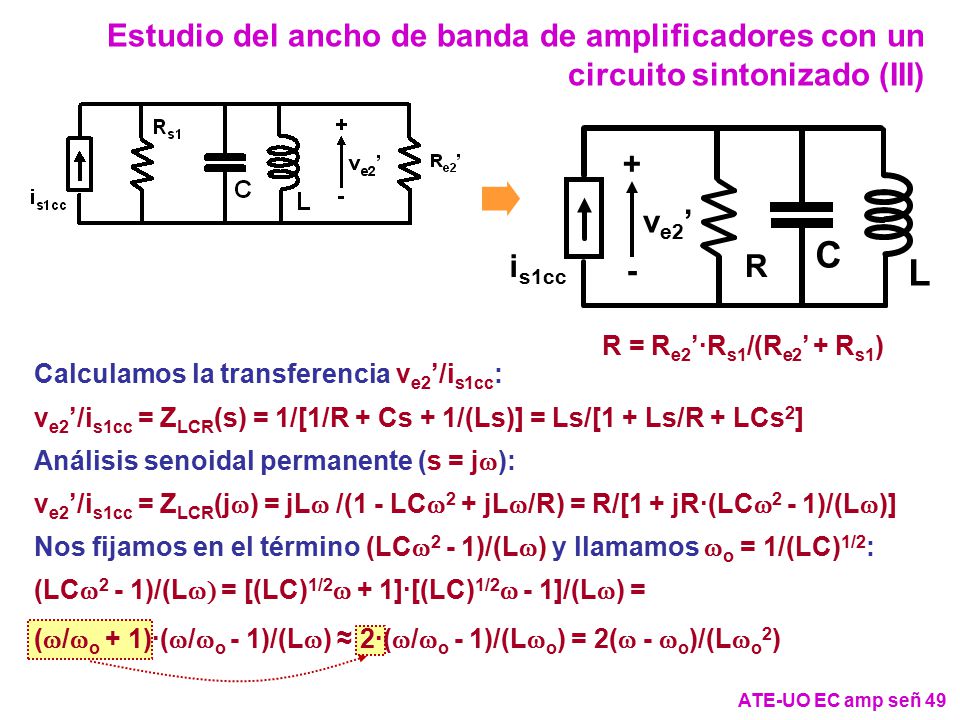 Estudio del ancho de banda de amplificadores con un circuito sintonizado (III)