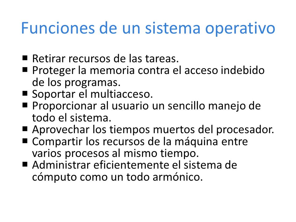 Funciones de un sistema operativo