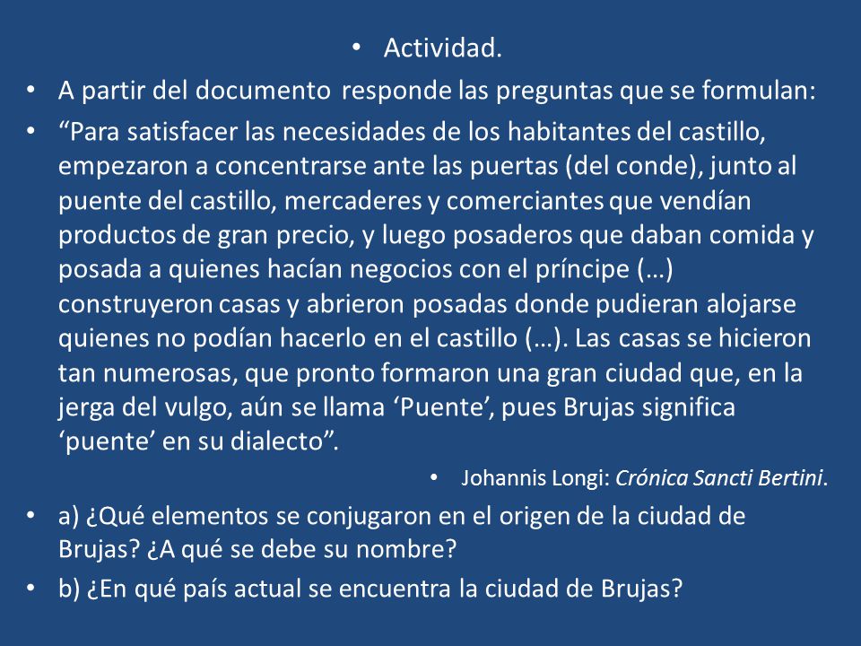 Actividad. A partir del documento responde las preguntas que se formulan: