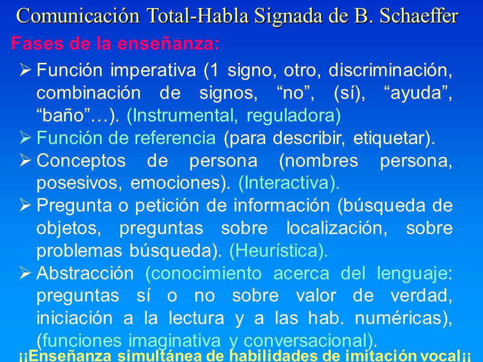 Comunicación Total-Habla Signada de B. Schaeffer