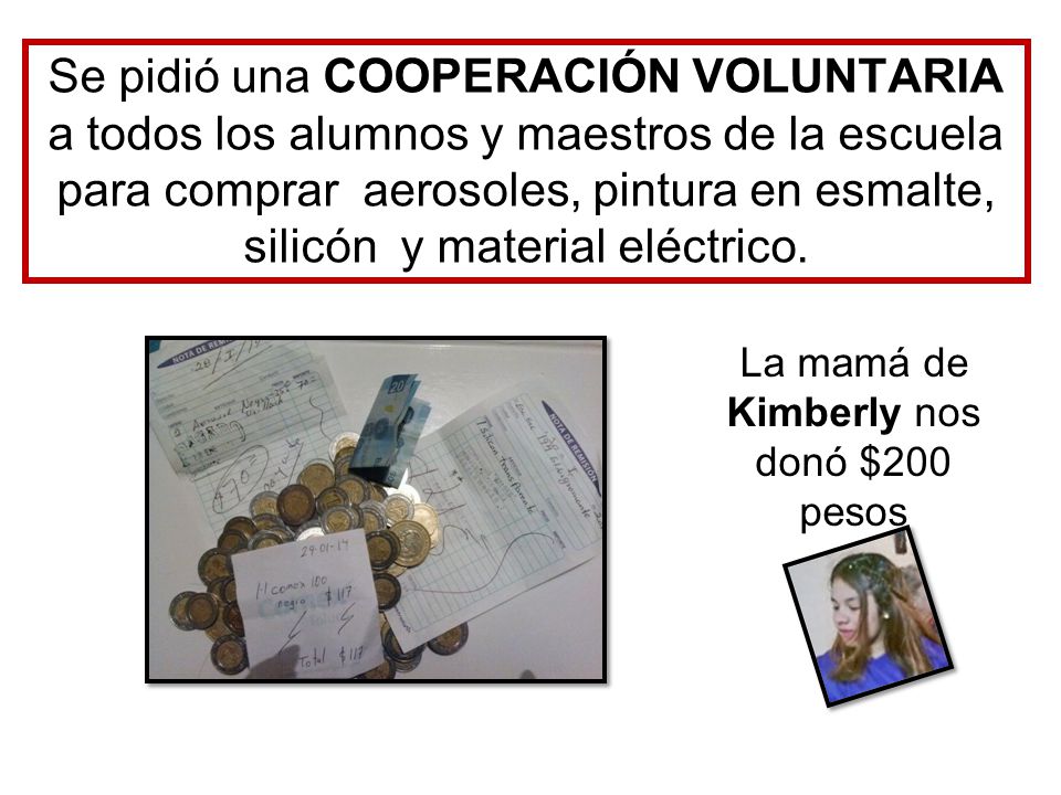La mamá de Kimberly nos donó $200 pesos