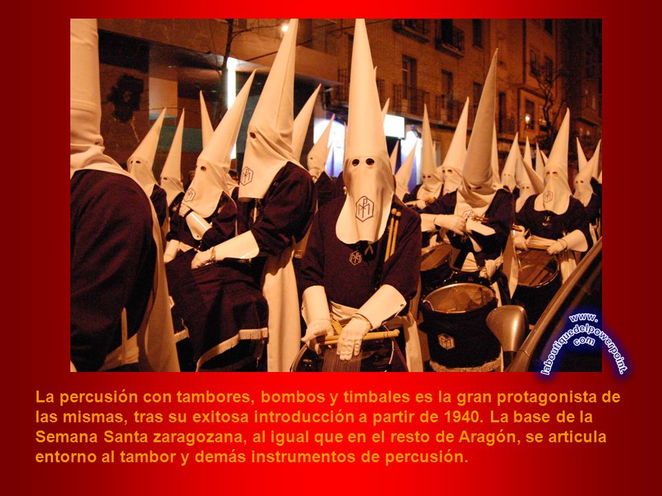 La percusión con tambores, bombos y timbales es la gran protagonista de las mismas, tras su exitosa introducción a partir de 1940.