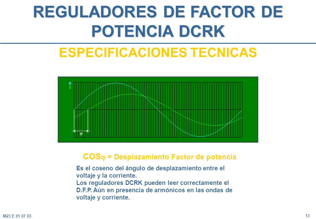 REGULADORES DE FACTOR DE POTENCIA DCRK