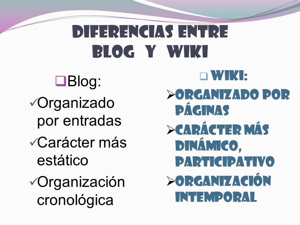 Diferencias entre blog y wiki