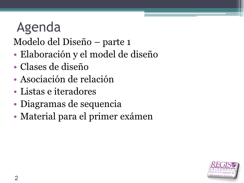 Agenda Modelo del Diseño – parte 1 Elaboración y el model de diseño