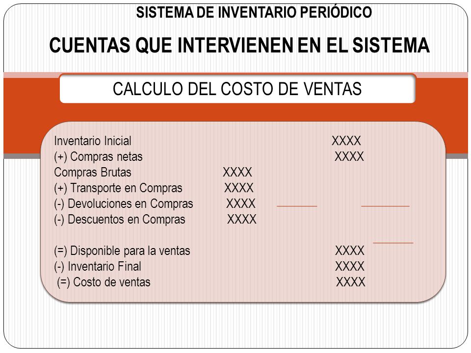 SISTEMA DE INVENTARIO PERIÓDICO CUENTAS QUE INTERVIENEN EN EL SISTEMA