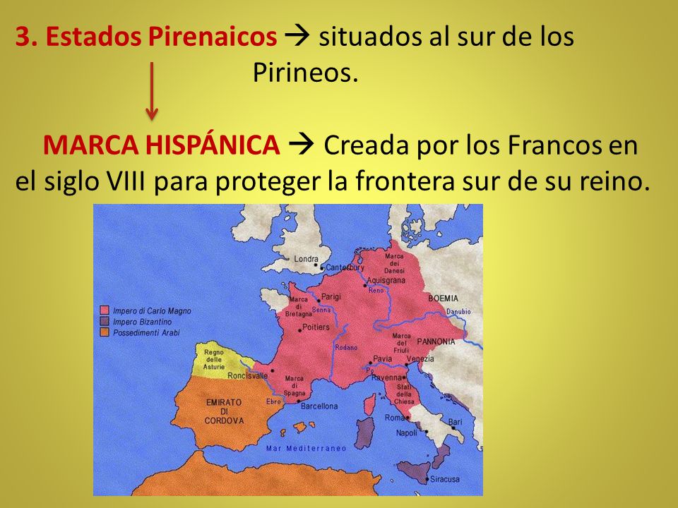 3. Estados Pirenaicos  situados al sur de los Pirineos.