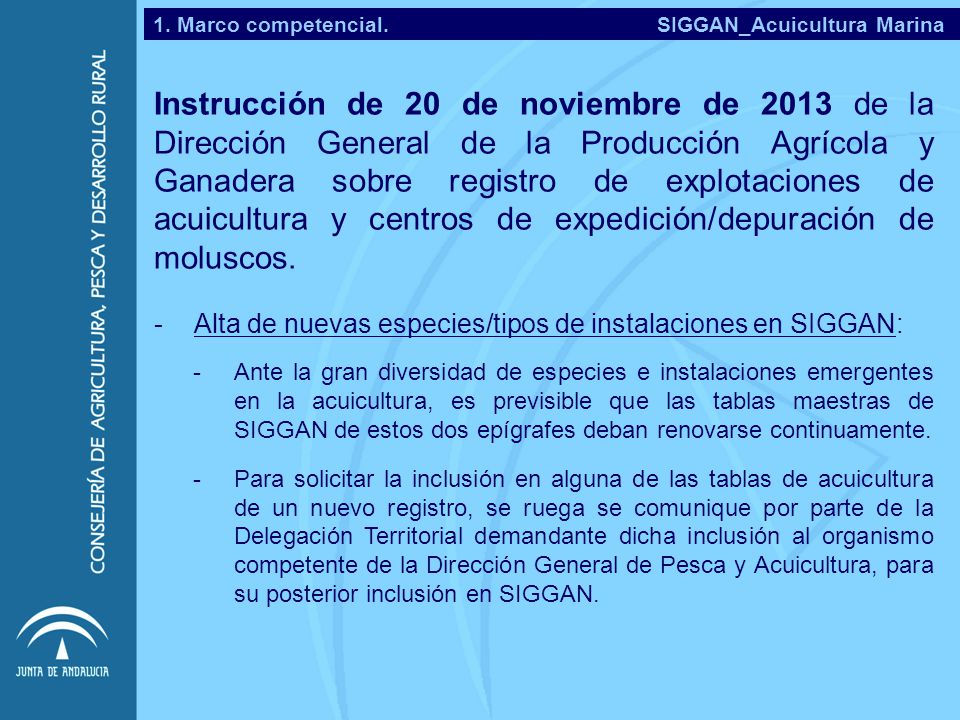 1. Marco competencial. SIGGAN_Acuicultura Marina