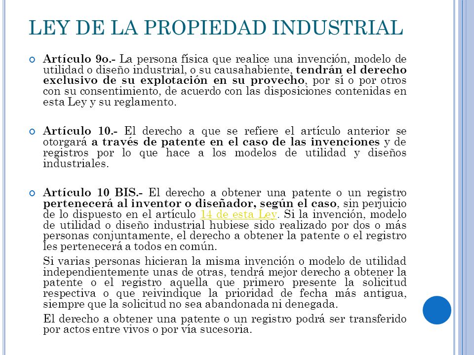 LEY DE LA PROPIEDAD INDUSTRIAL