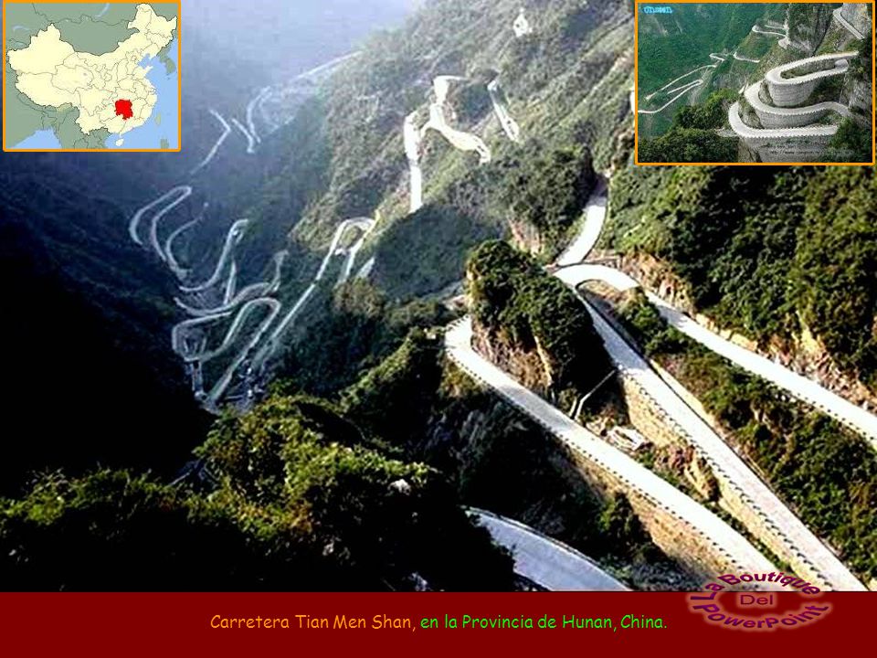 Carretera Tian Men Shan, en la Provincia de Hunan, China.