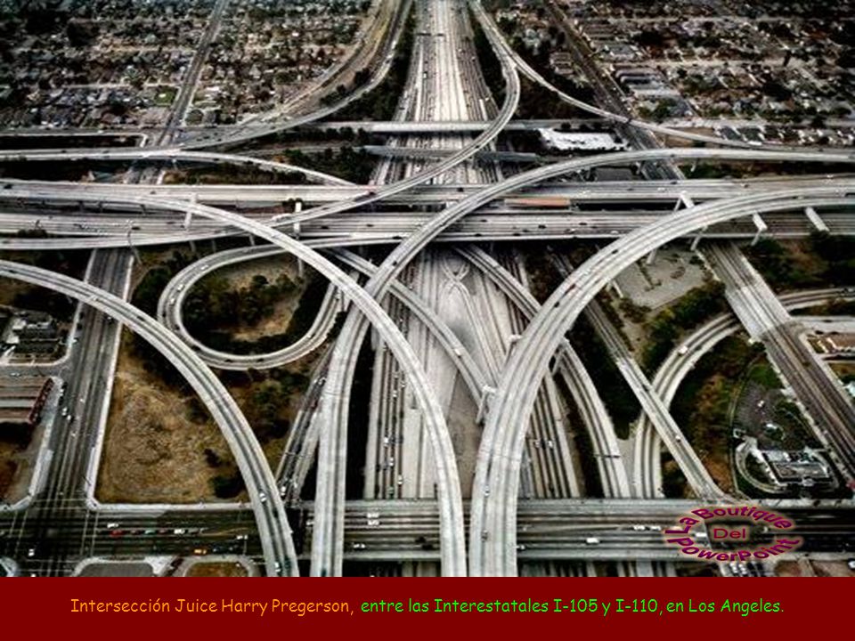 Intersección Juice Harry Pregerson, entre las Interestatales I-105 y I-110, en Los Angeles.