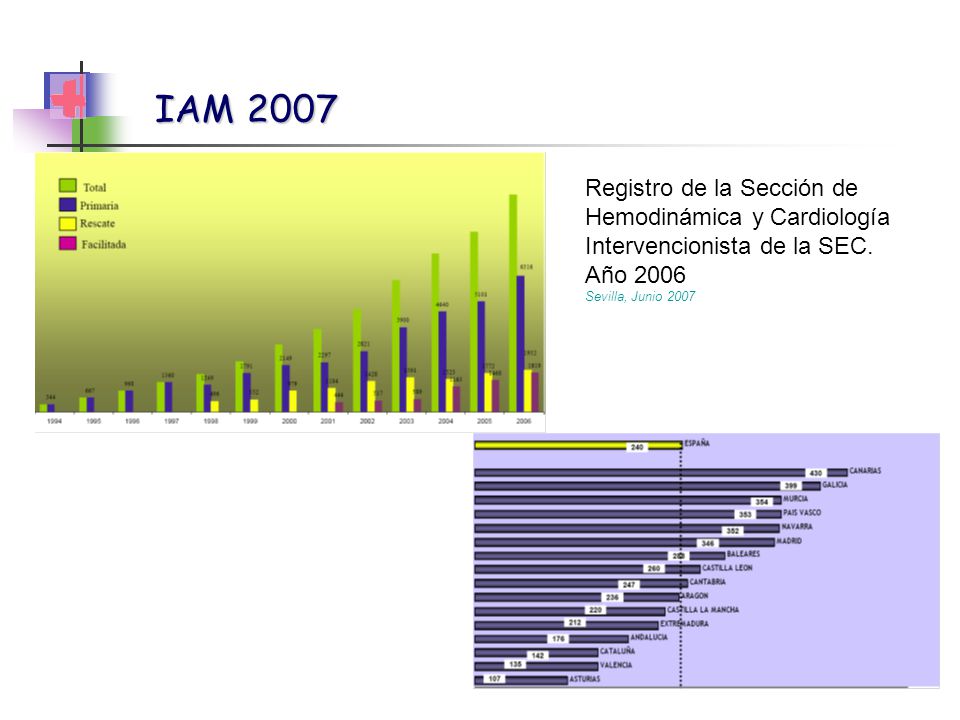 * 16/07/96. IAM Registro de la Sección de Hemodinámica y Cardiología Intervencionista de la SEC. Año