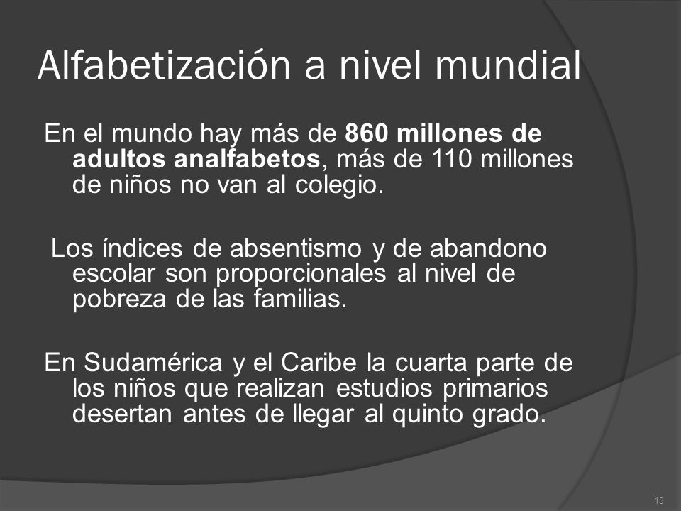 Alfabetización a nivel mundial