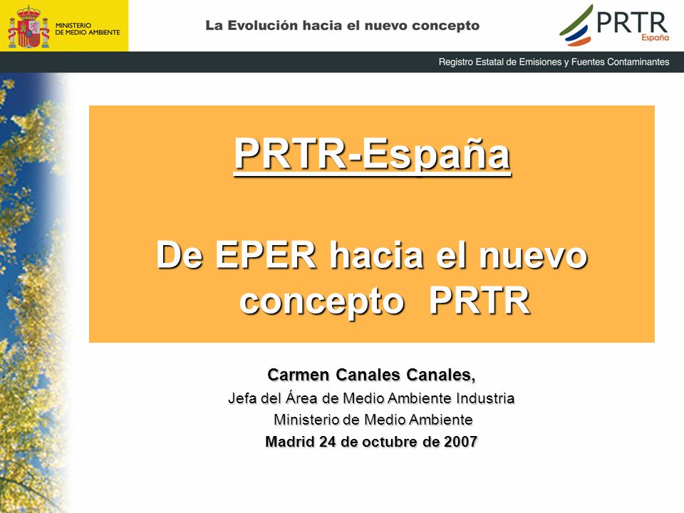 De EPER hacia el nuevo concepto PRTR Carmen Canales Canales,