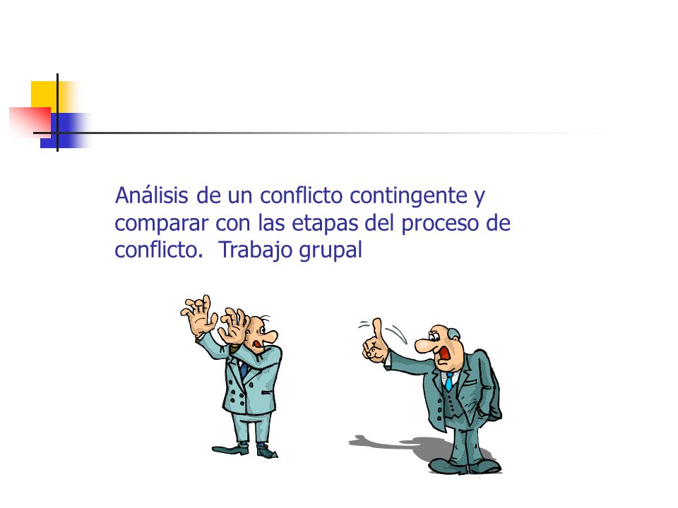 Análisis de un conflicto contingente y comparar con las etapas del proceso de conflicto.
