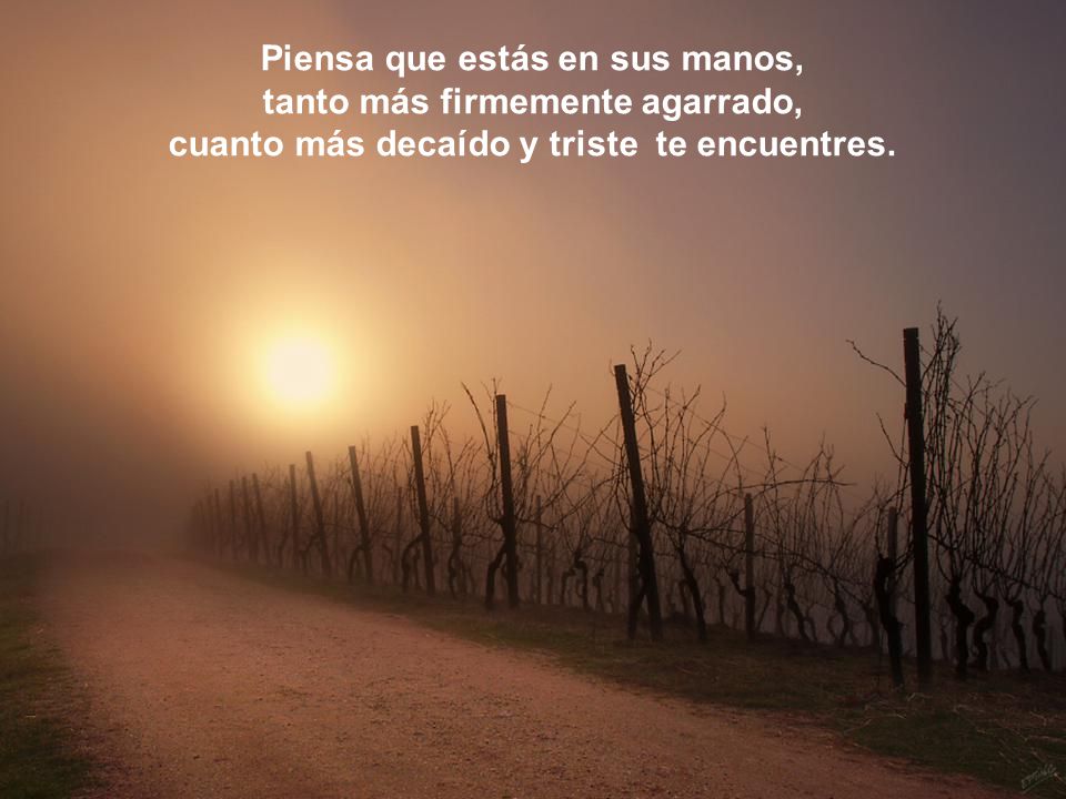 Piensa que estás en sus manos, tanto más firmemente agarrado,