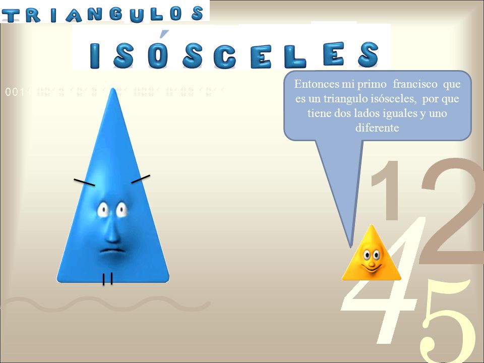 ´ Entonces mi primo francisco que es un triangulo isósceles, por que tiene dos lados iguales y uno diferente.