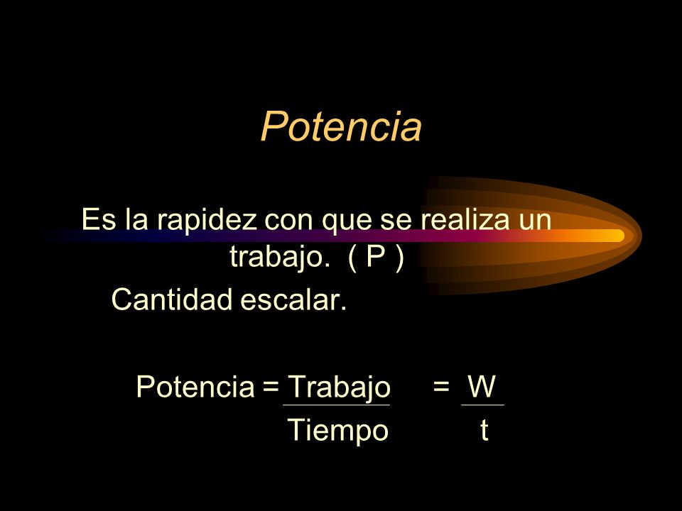 Es la rapidez con que se realiza un trabajo. ( P )