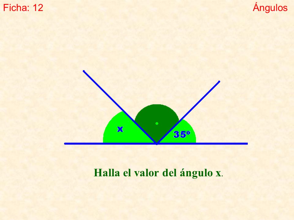Halla el valor del ángulo x.