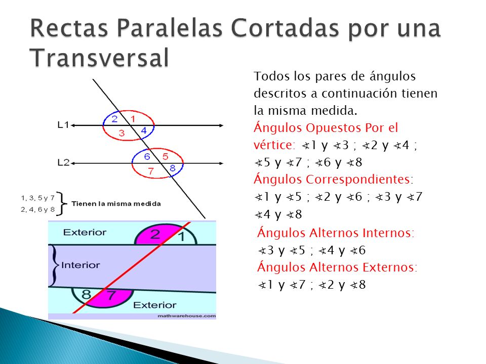 Rectas Paralelas Cortadas por una Transversal