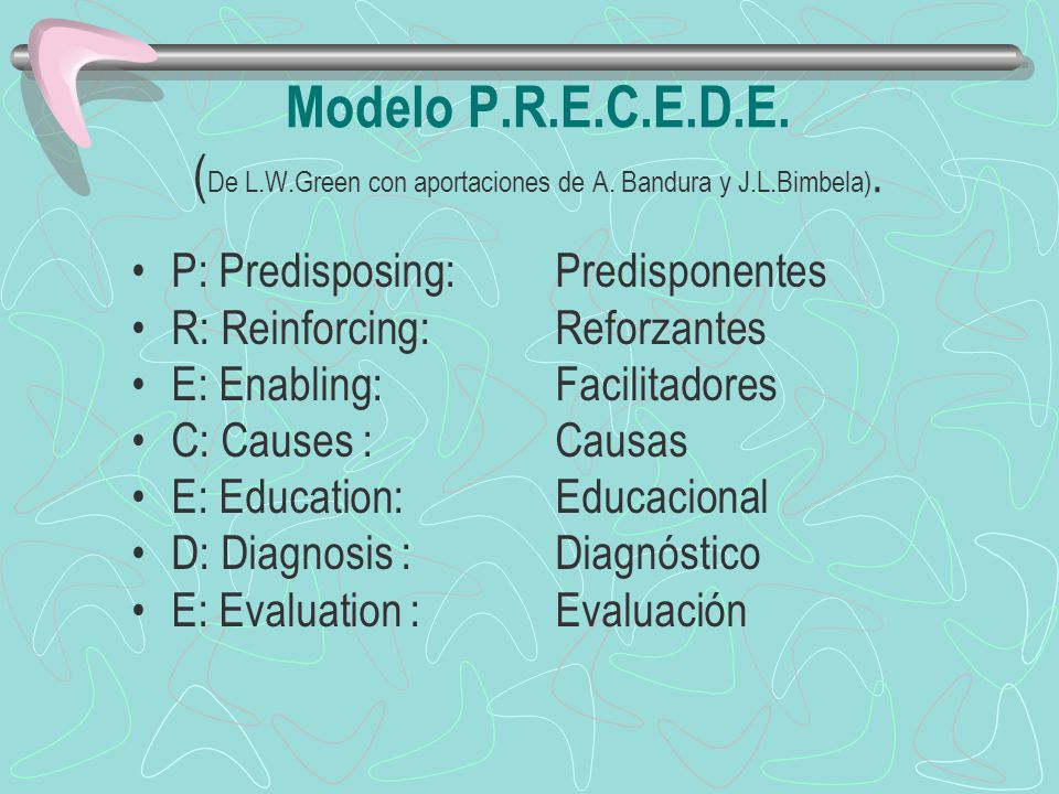 Modelo P. R. E. C. E. D. E. (De L. W. Green con aportaciones de A
