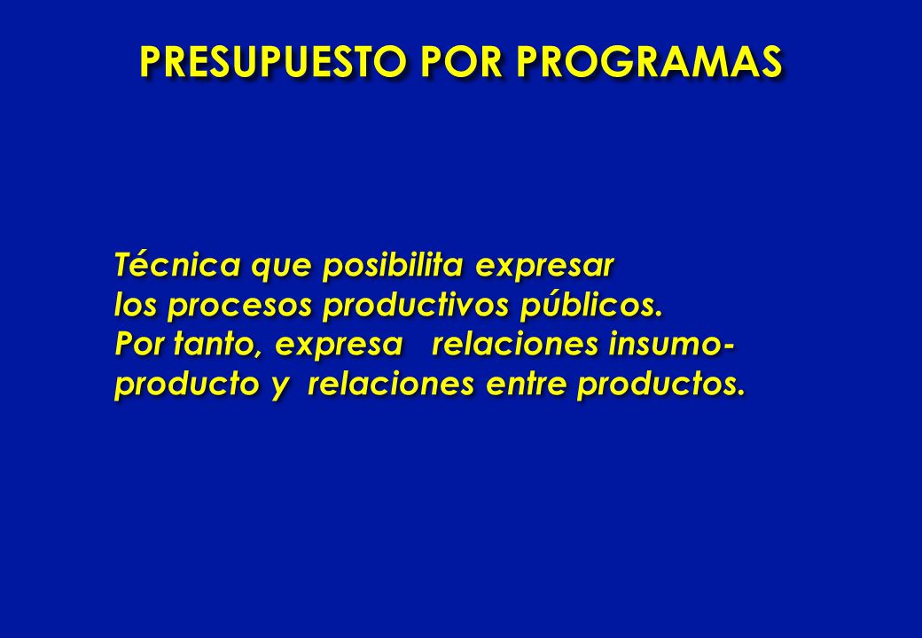 PRESUPUESTO POR PROGRAMAS
