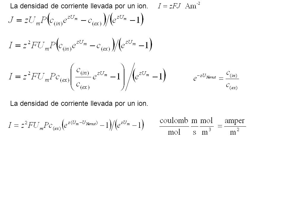 La densidad de corriente llevada por un ion.
