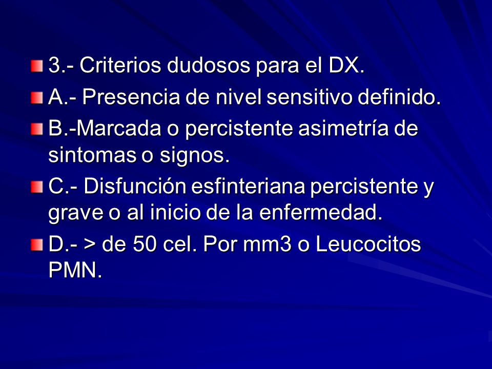 3.- Criterios dudosos para el DX.