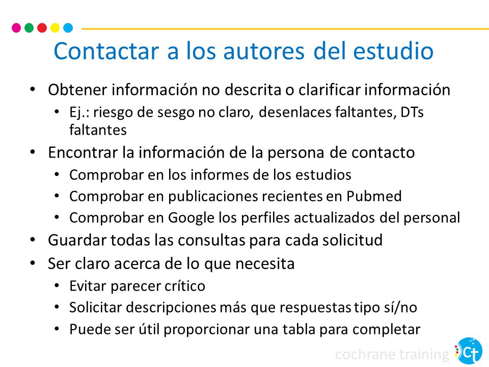 Contactar a los autores del estudio