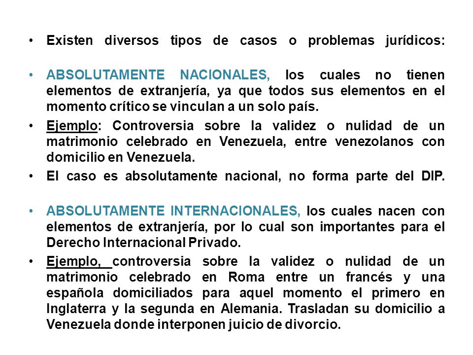 Existen diversos tipos de casos o problemas jurídicos: