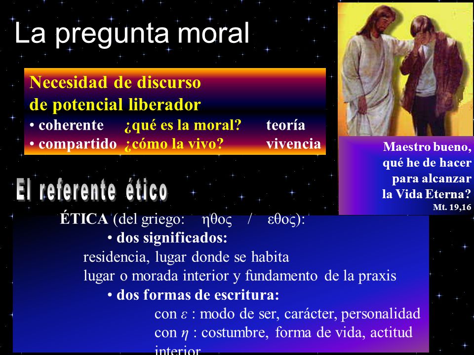 La pregunta moral Necesidad de discurso de potencial liberador