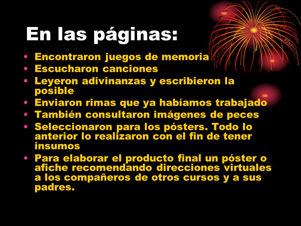 En las páginas: Encontraron juegos de memoria Escucharon canciones