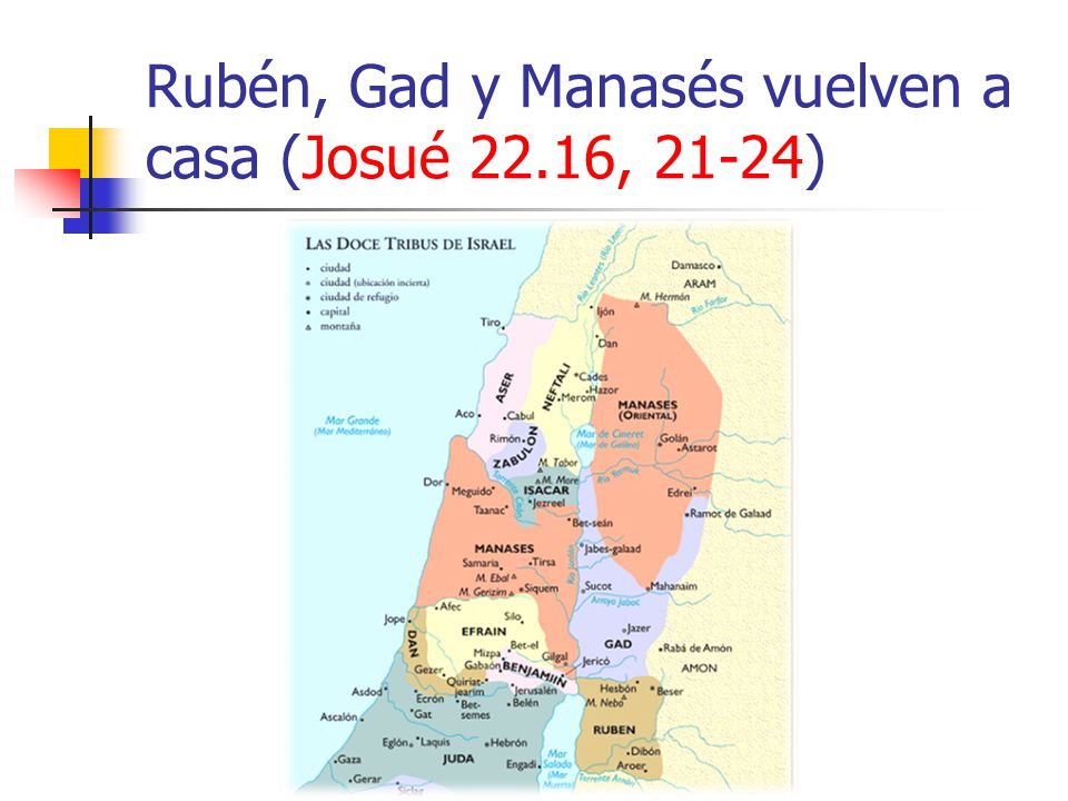 Rubén, Gad y Manasés vuelven a casa (Josué 22.16, 21-24)