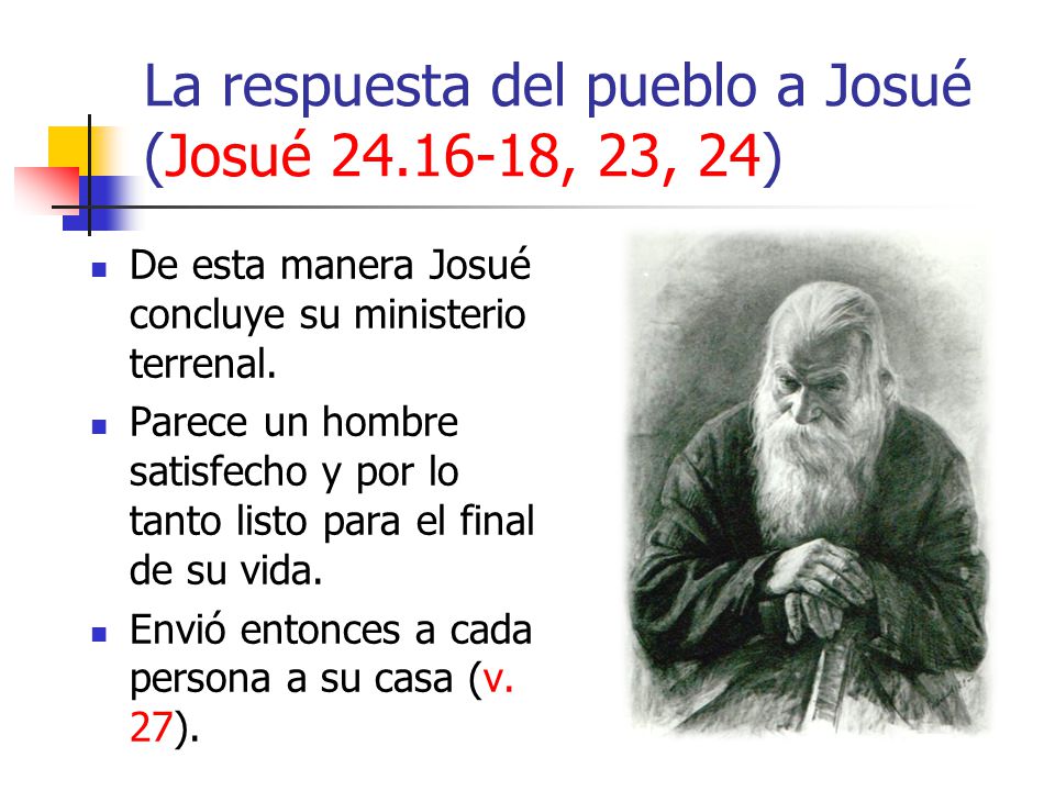 La respuesta del pueblo a Josué (Josué , 23, 24)