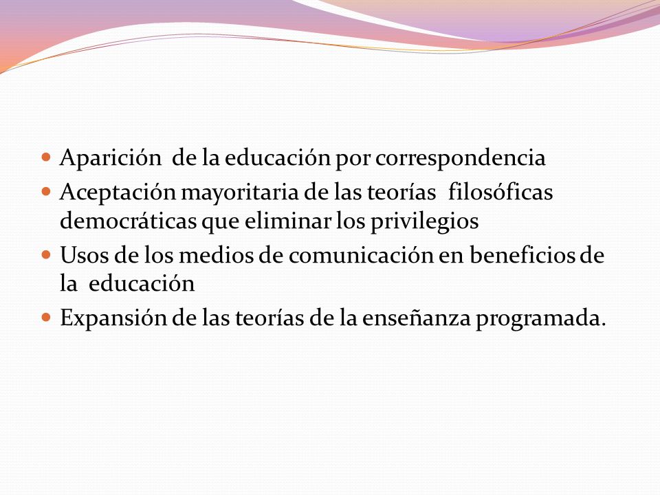 Aparición de la educación por correspondencia