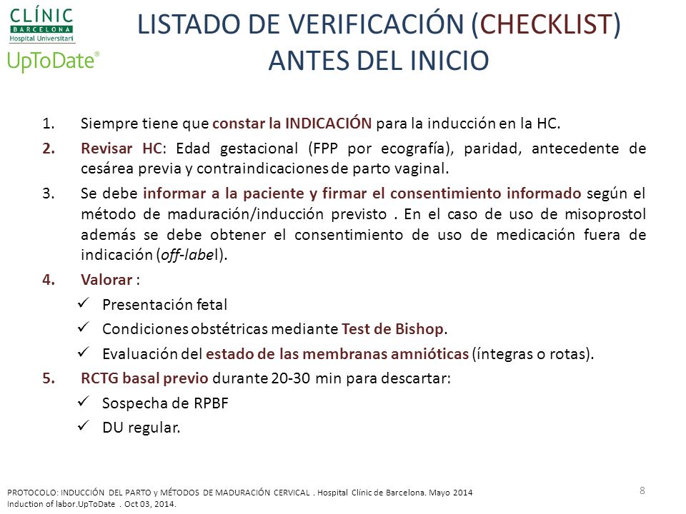 ListaDO de verificación (Checklist) Antes del inicio
