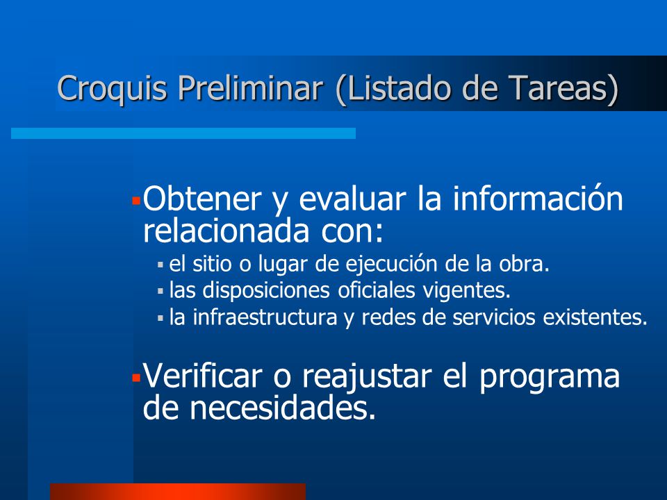 Croquis Preliminar (Listado de Tareas)